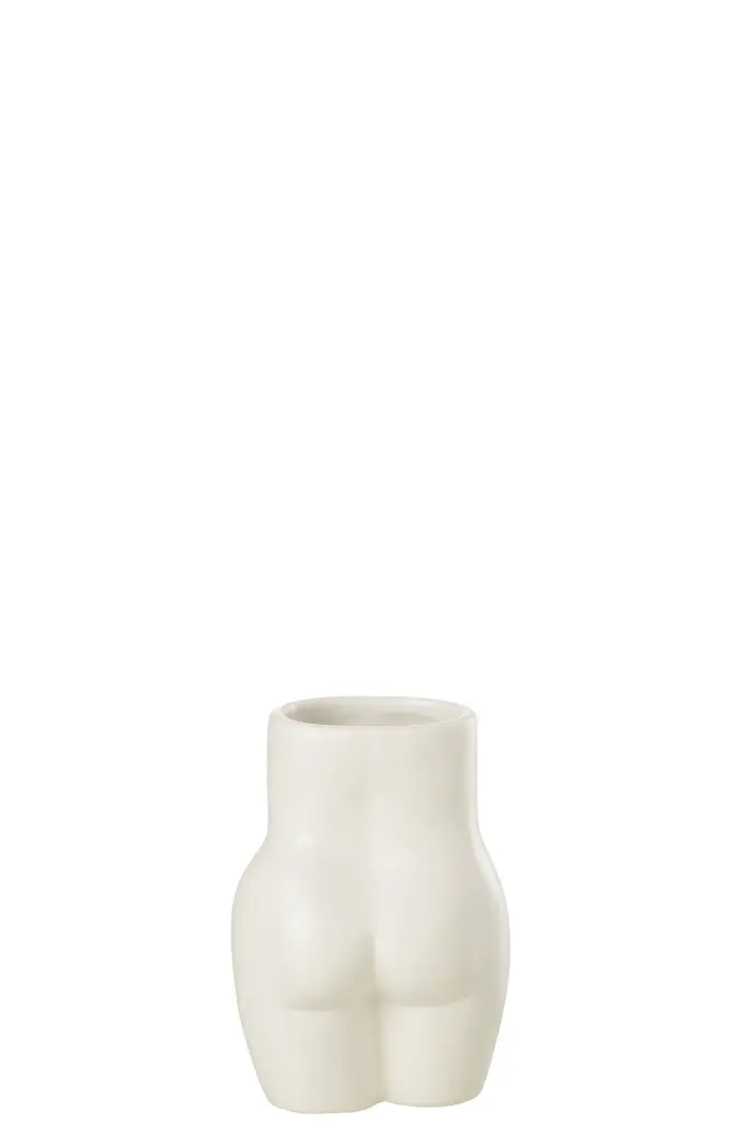 Cachepot Corps Dolomie Blanc J-Line-2.webp