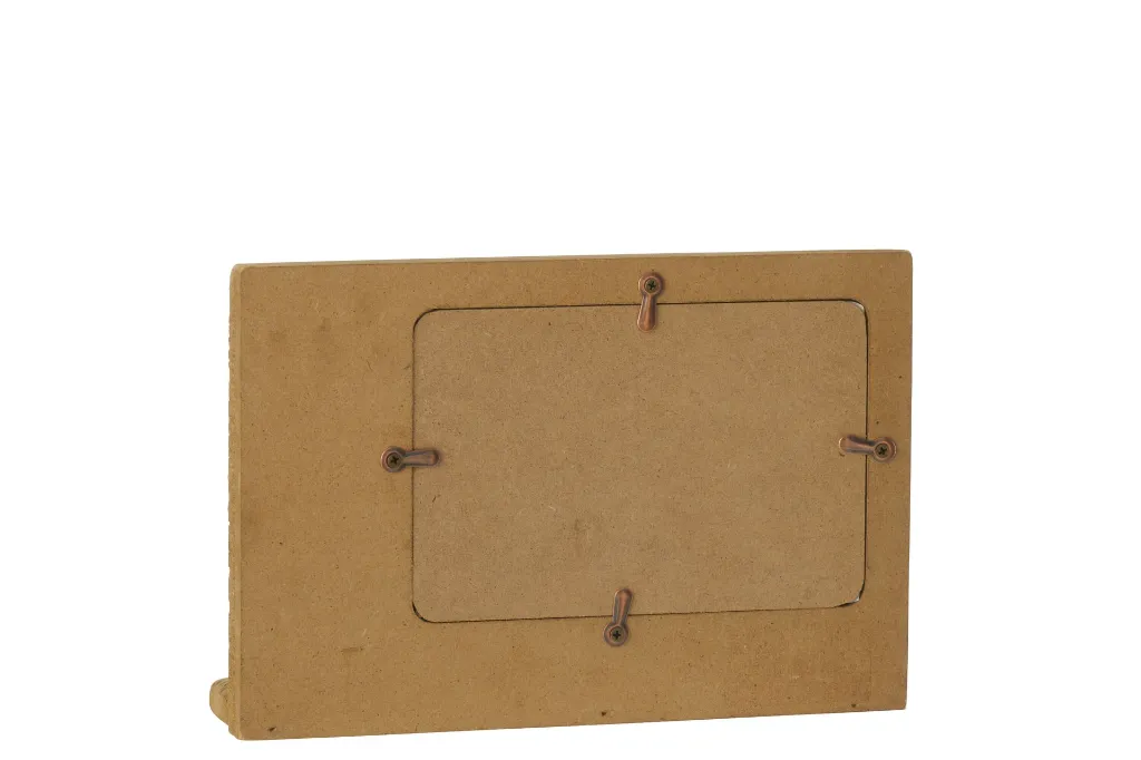 Vase + Cadre Photo 1 Tube Bois De Paulownia Naturel 64706-2 J-Line.webp