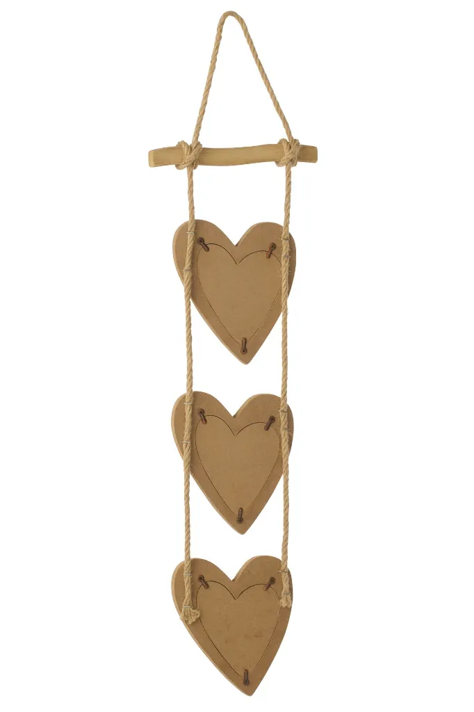 Cadre Photo Cœur Bois De Paulownia Naturel J-Line 64703-2.webp