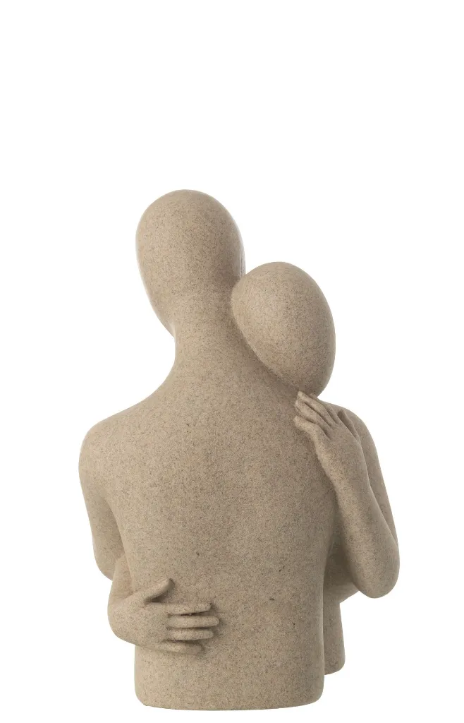 Buste Couple Calin Resine Beige J-Line 50126-3.webp