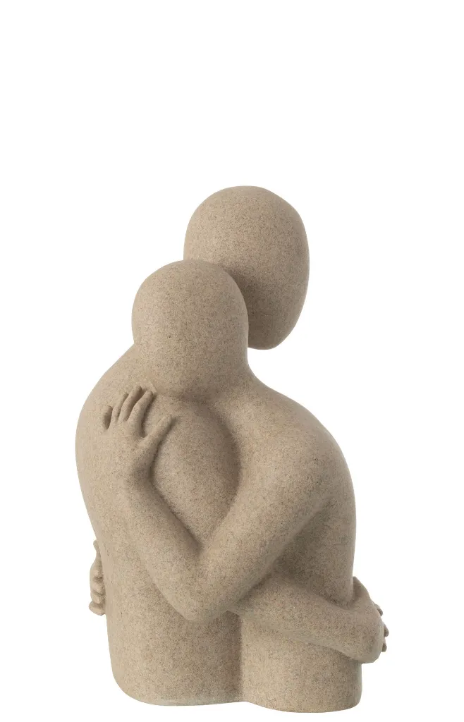 Buste Couple Calin Resine Beige J-Line 50126-2.webp