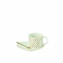 Tasse + Sous-Tasse + Cuillere Coeur Ceramique Blanc or J-Line 49105-2.webp