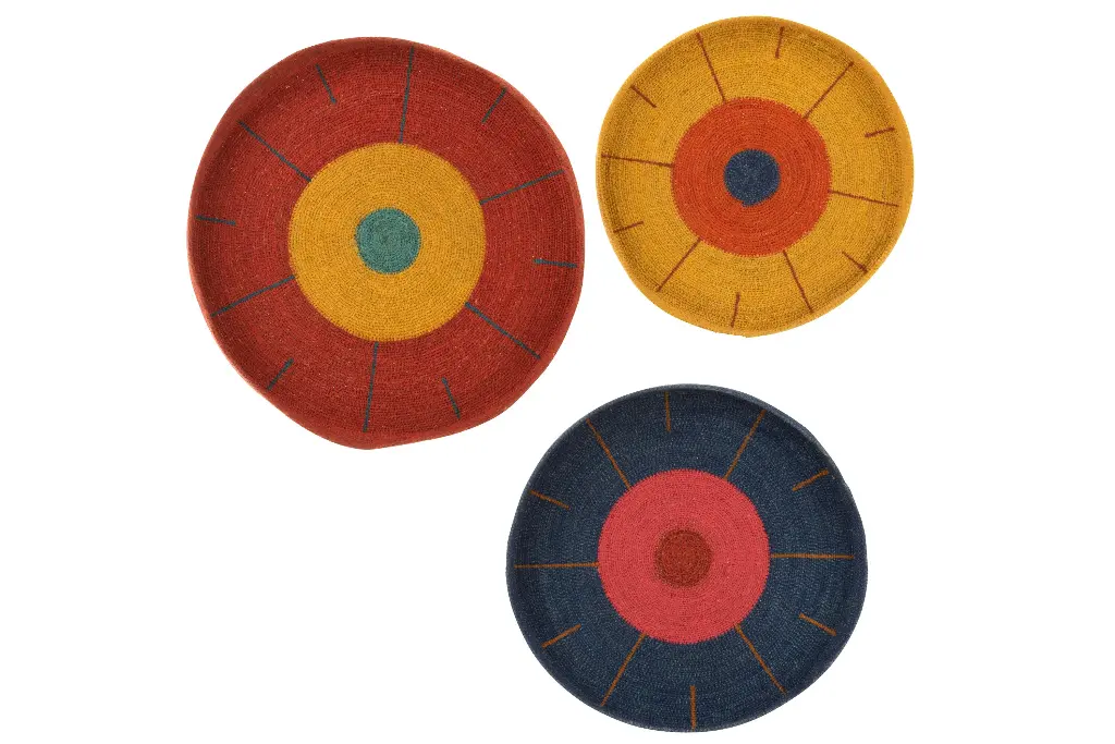 [41810-jaune] Plateaux Lignes Jonc De Mer cercles J-Line (Jaune)