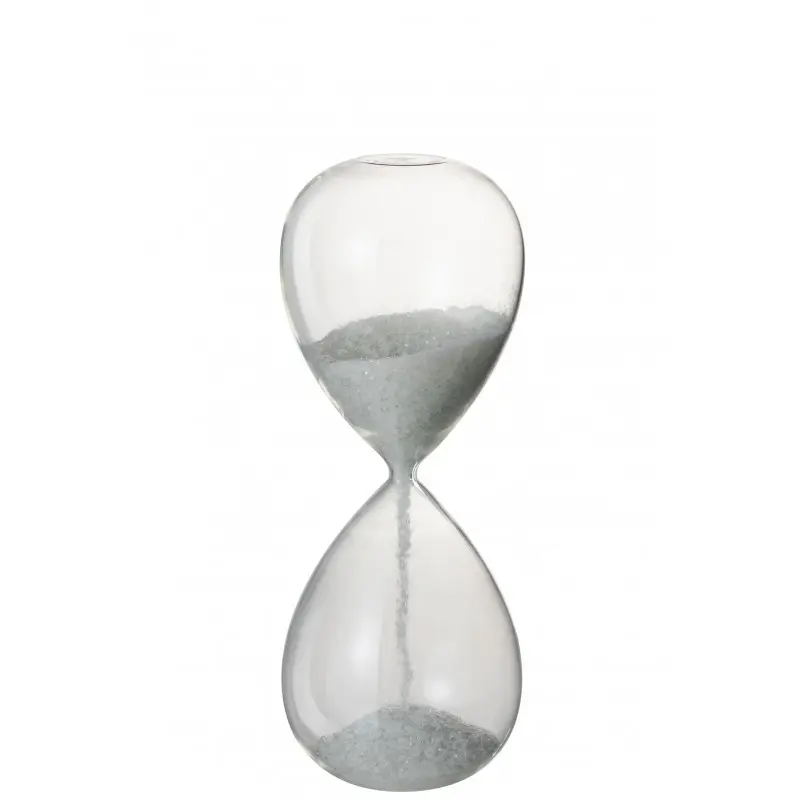 [97638] Sablier Perles Verre Blanc Large J-Line