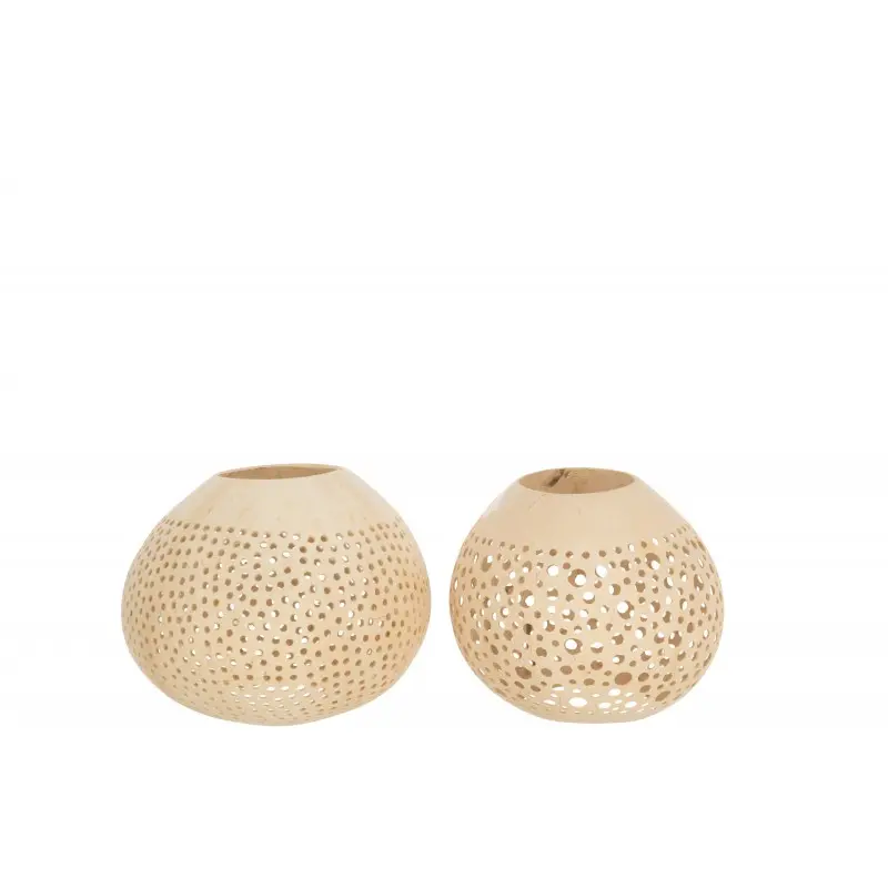 [21178-1] Photophore noix de coco à trous J-Line (1)