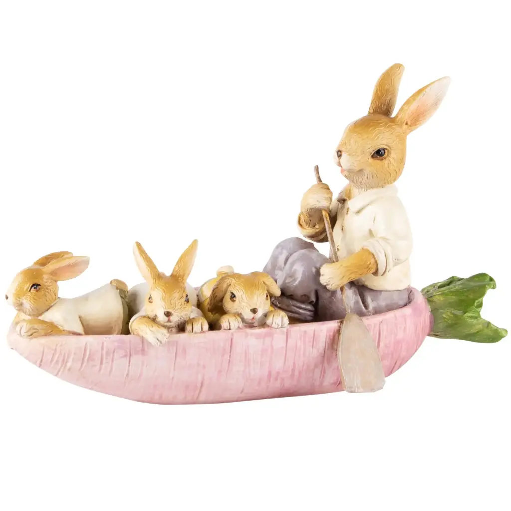 Lapin papa avec enfant barque Dekoratief