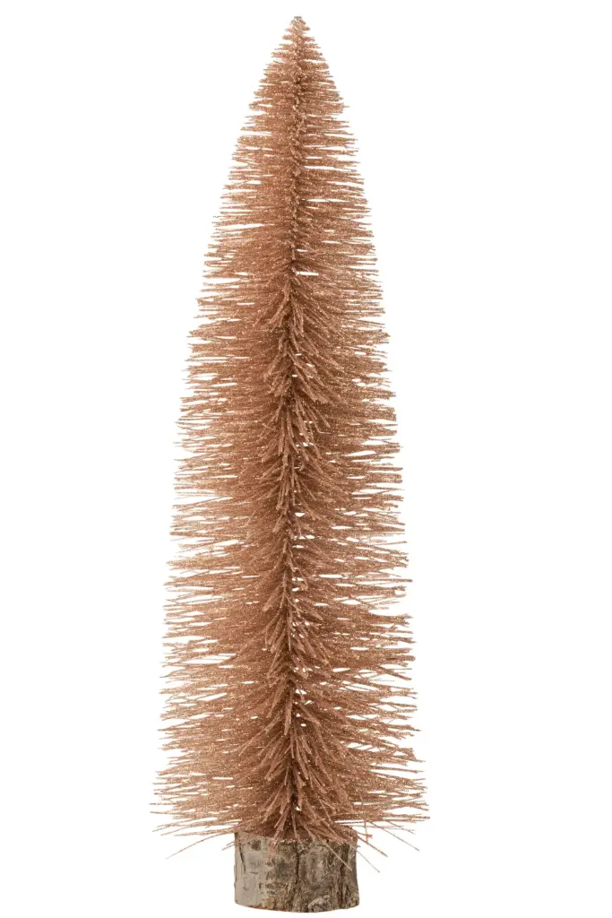 Sapin De Noel Decoratif Plastique Paillettes Vieux Rose Large (17618) J-line