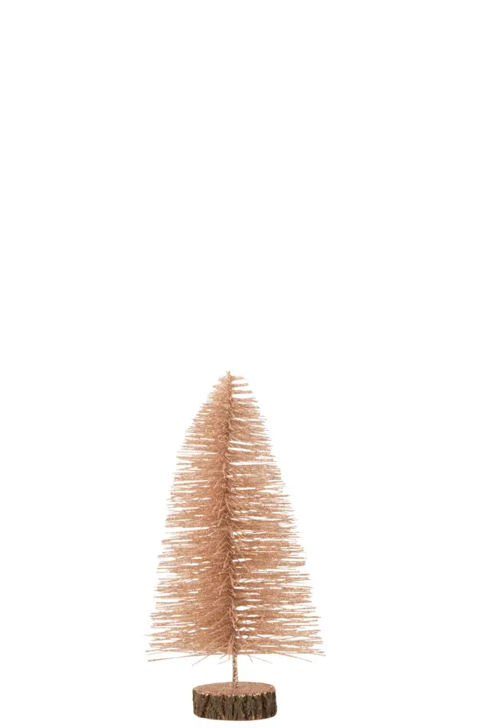 Sapin De Noel Decoratif Plastique Paillettes Vieux Rose Small (17616) J-line