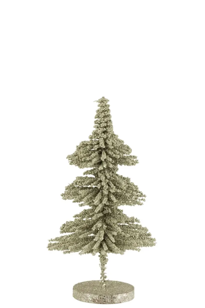 Sapin De Noel Decoratif Plastique Boules Paillettes Vert Clair Small (17096) J-line