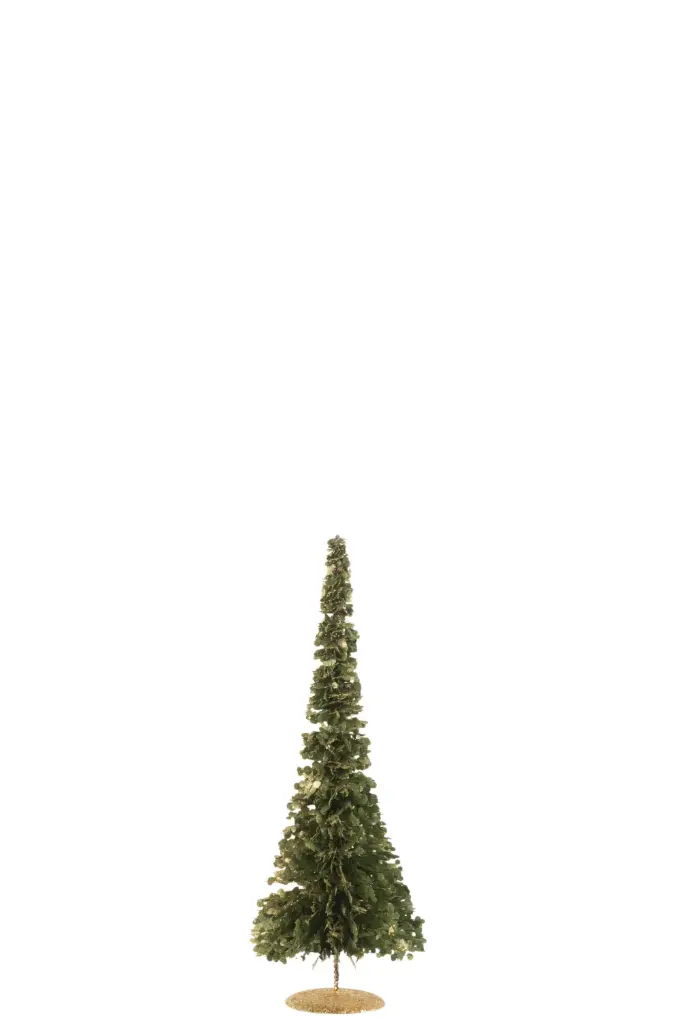Arbre Decoratif Paillettes Plastique Vert/Or Small (17087) J-line