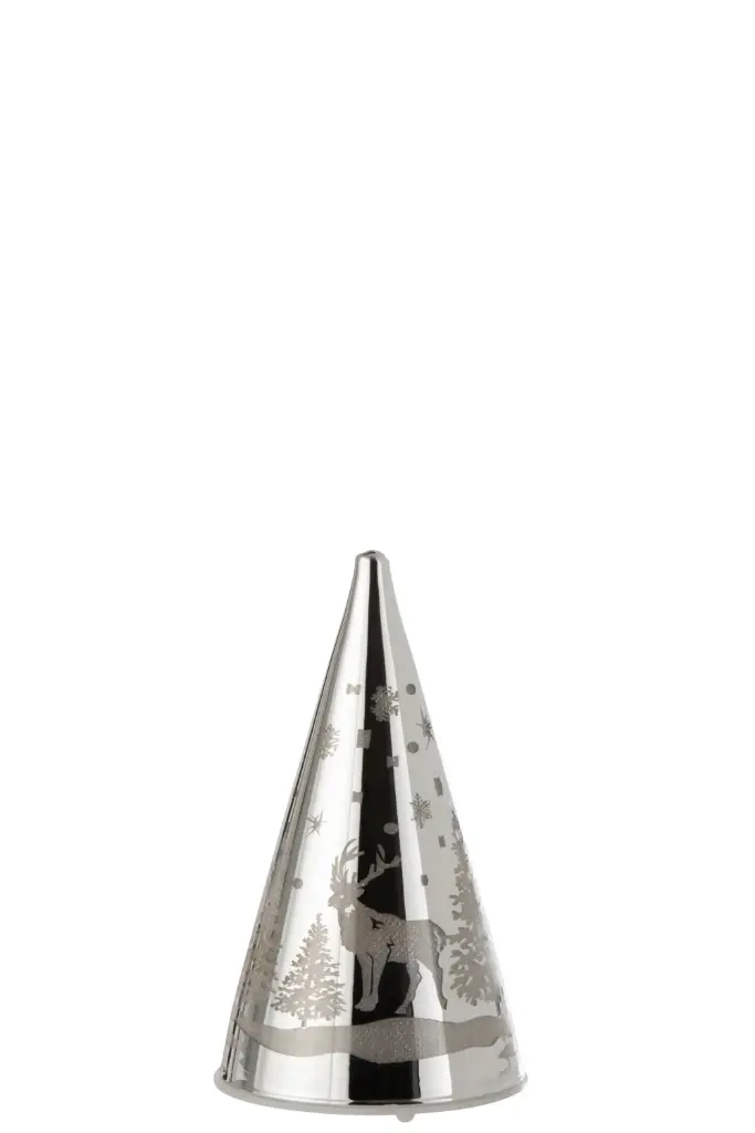 Cone Decoratif Led Hiver Verre Argent Small (5226) J-Line