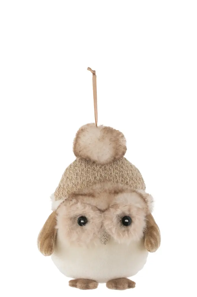 Suspension Hibou Textile Beige/Brun Large (27425) J-Line