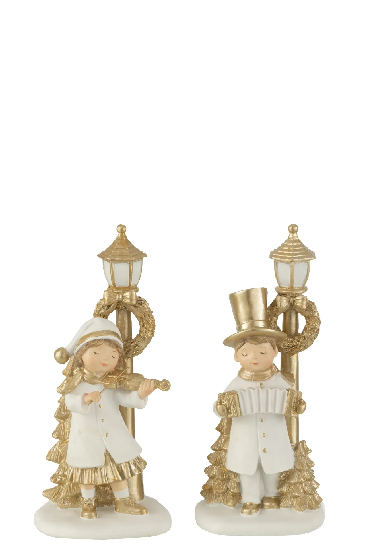 Enfant Lanterne Poly Blanc/Or Assortiment De 2 (26550) J-line