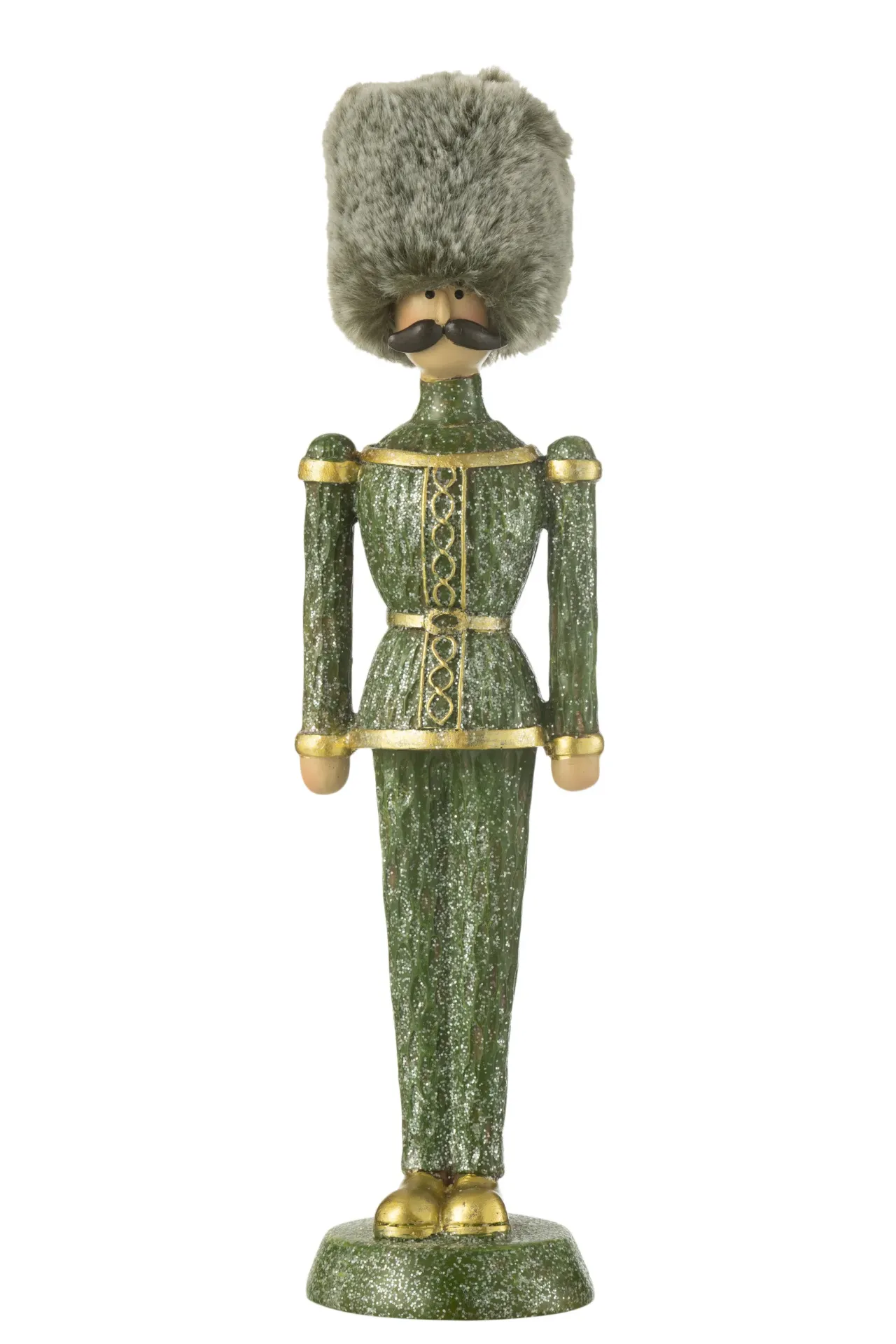 Casse-Noisette Fourrure Chapeau Paillettes Resin Vert Large (45593) J-line