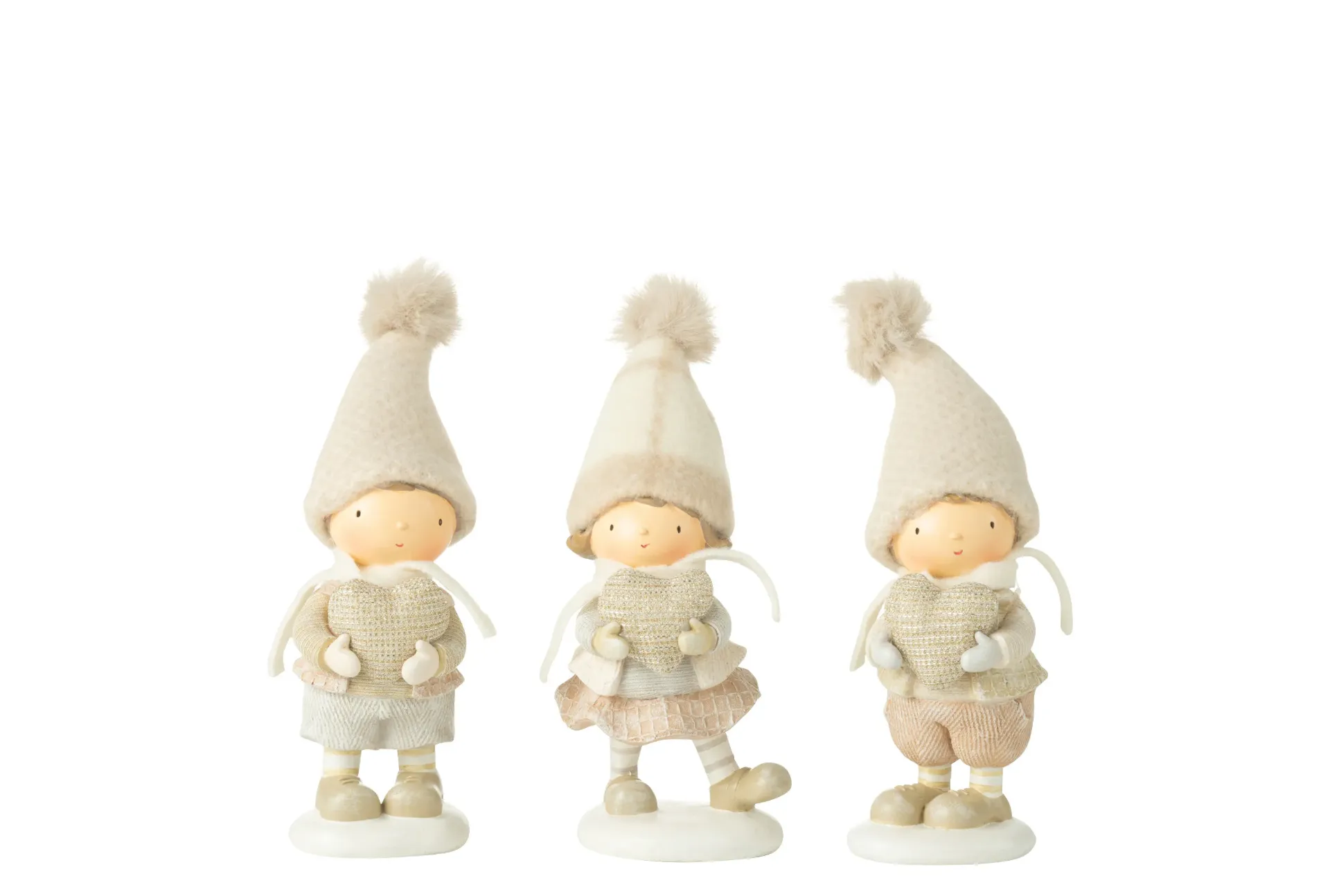 Garcon + Fille Hiver Coeur Resine Assortiment De 3 (45090) J-line