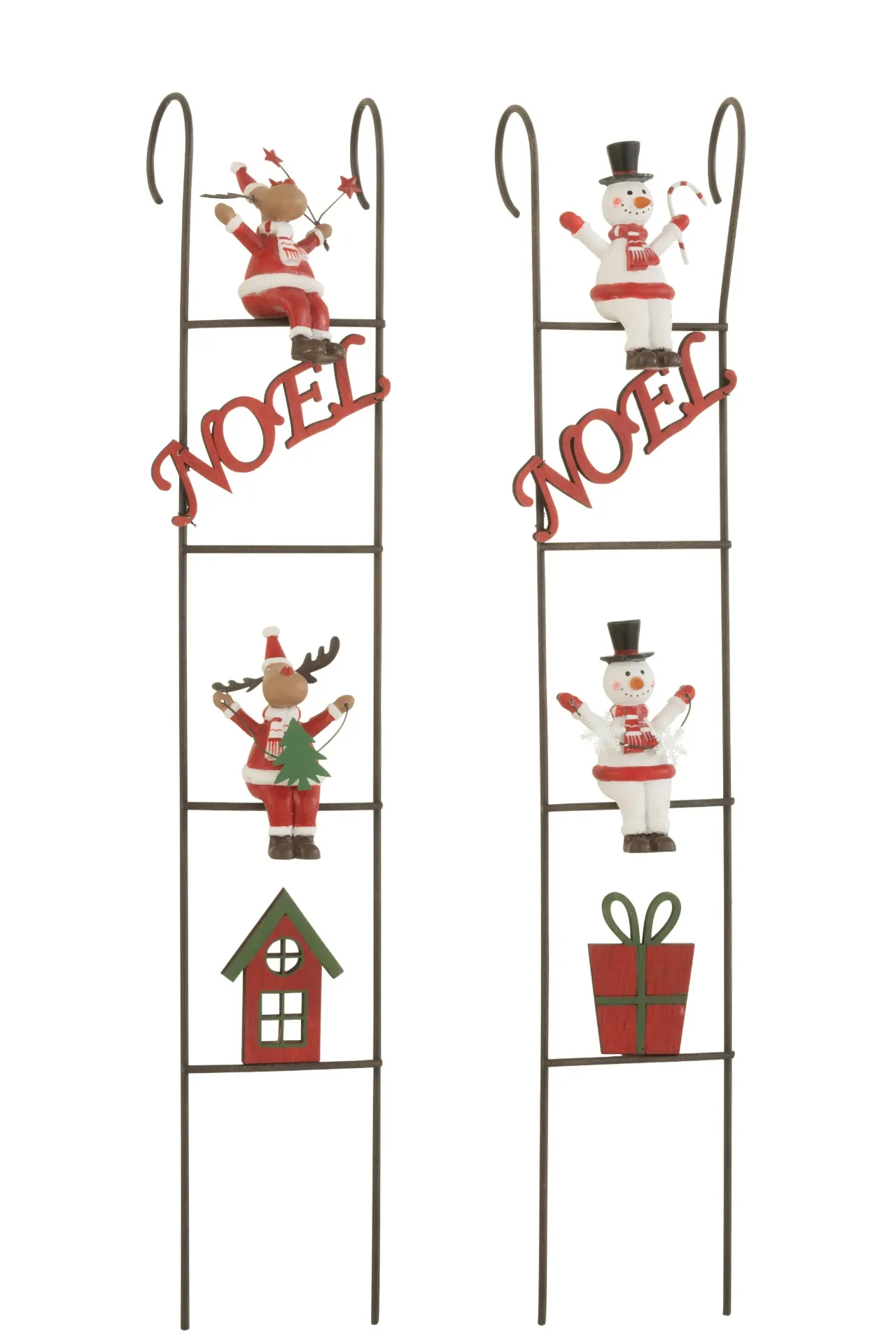 Echelle Deco Renne/Bonhomme De Neige Metal Mix Assortiment De 2 (37160) J-line