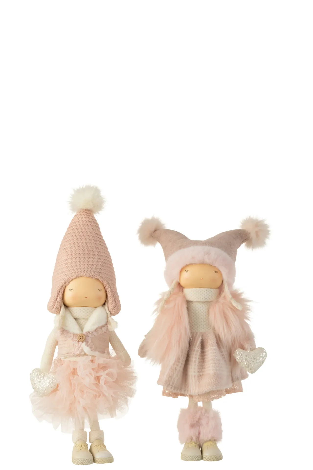 Fille Coeur Textile Rose Large Assortiment De 2 (35580) J-line