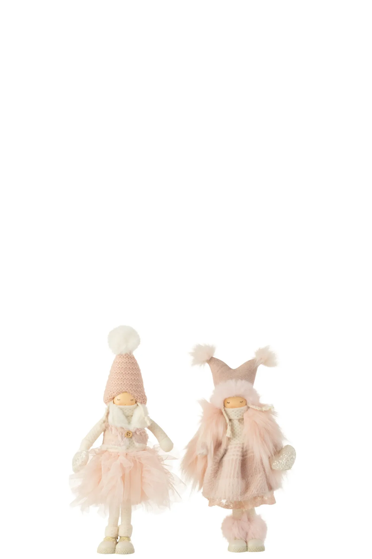 Fille Coeur Textile Rose Small Assortiment De 2 (35579) J-line