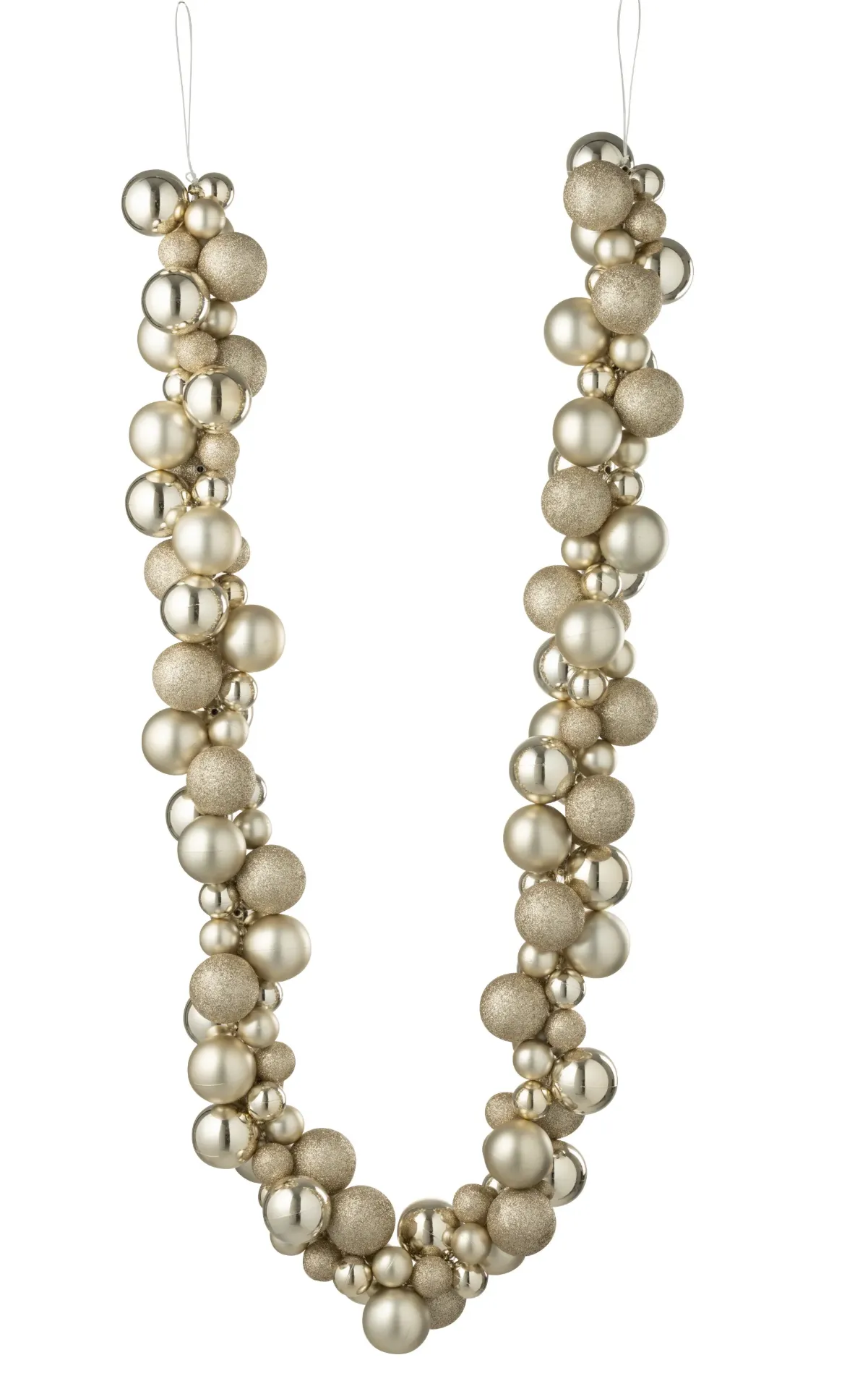 Guirlande Boules De Noël Plastique Beige Clair (59879) J-line