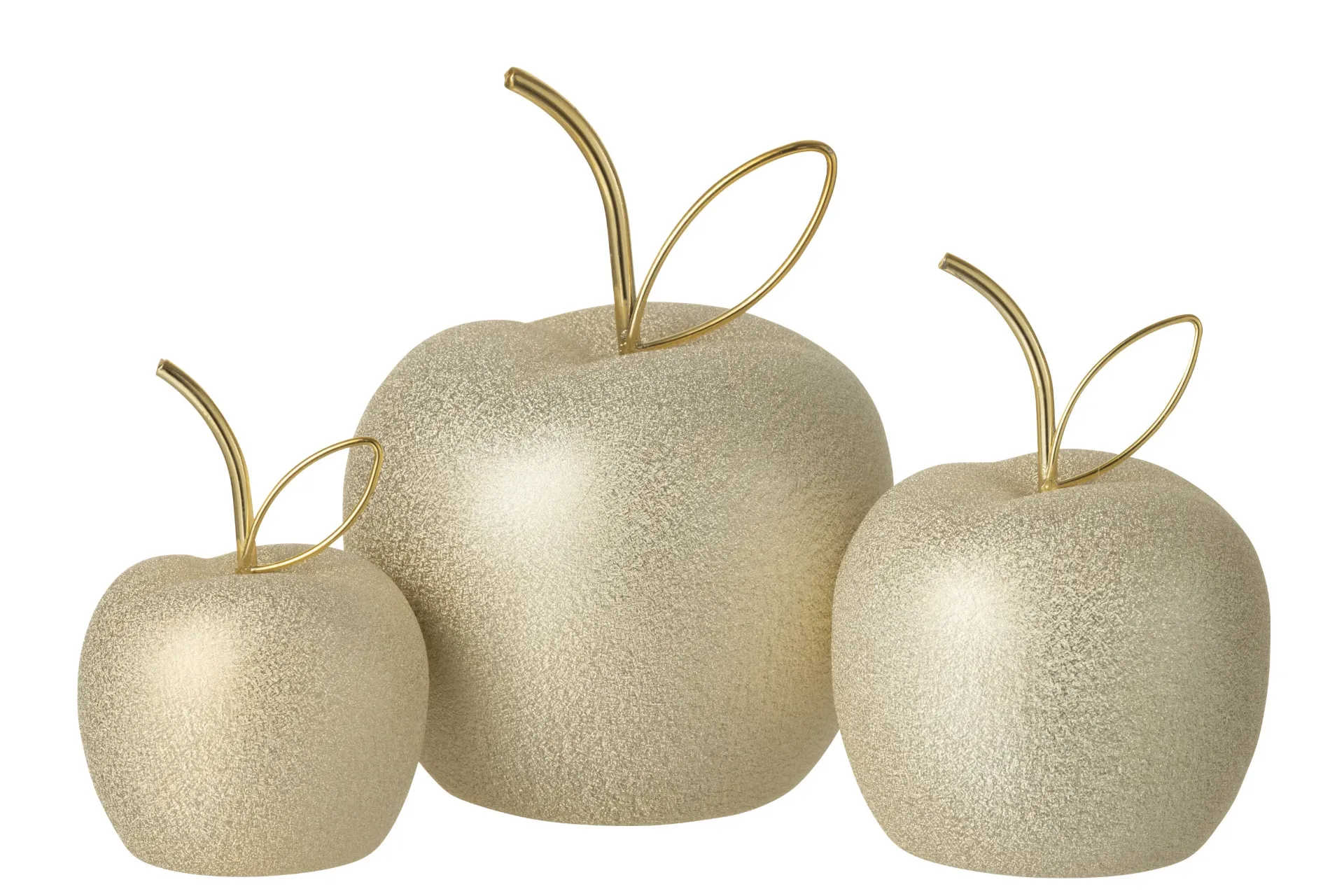 Set De 3 Pommes Porcelaine Doré (59845) J-line