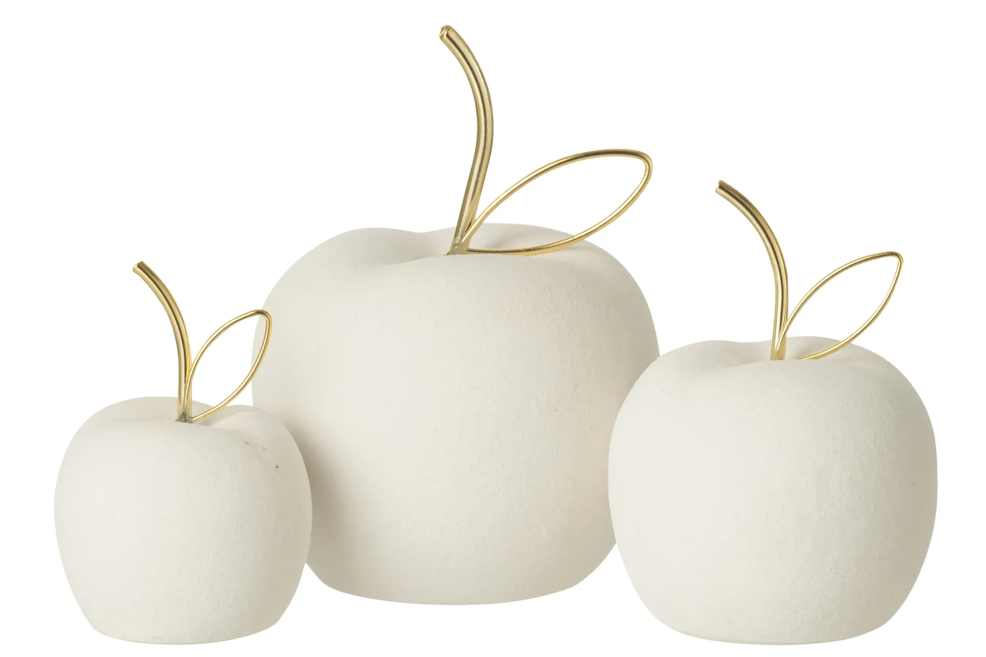 Set De 3 Pommes Finition Sable Blanc/Doré (59841) J-line