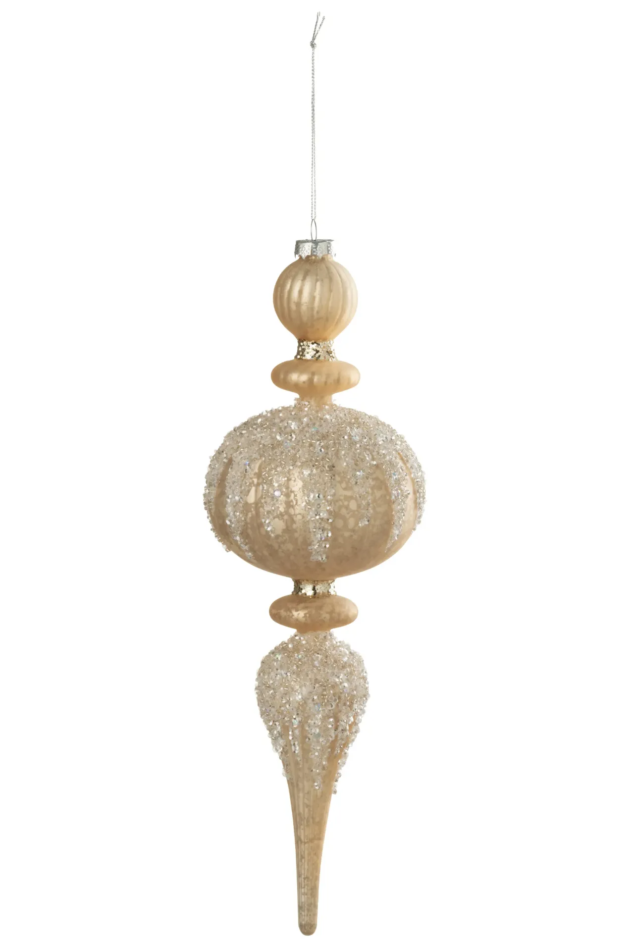 Boule De Noël Goutte Paillettes Verre Doré (59359) J-line