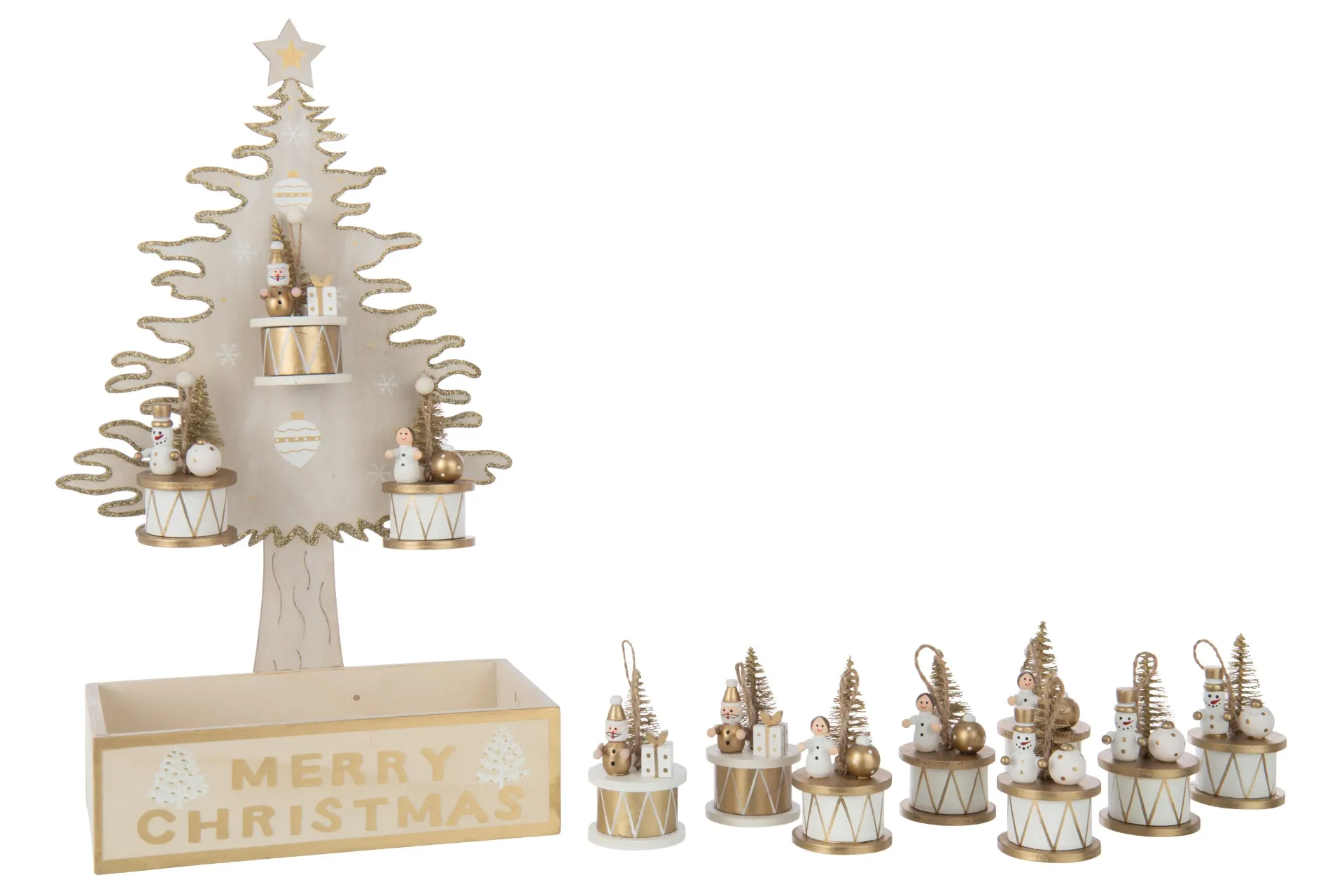 Arbre + Hangers + Storage Contreplaqué Naturel/Doré (56896) J-line