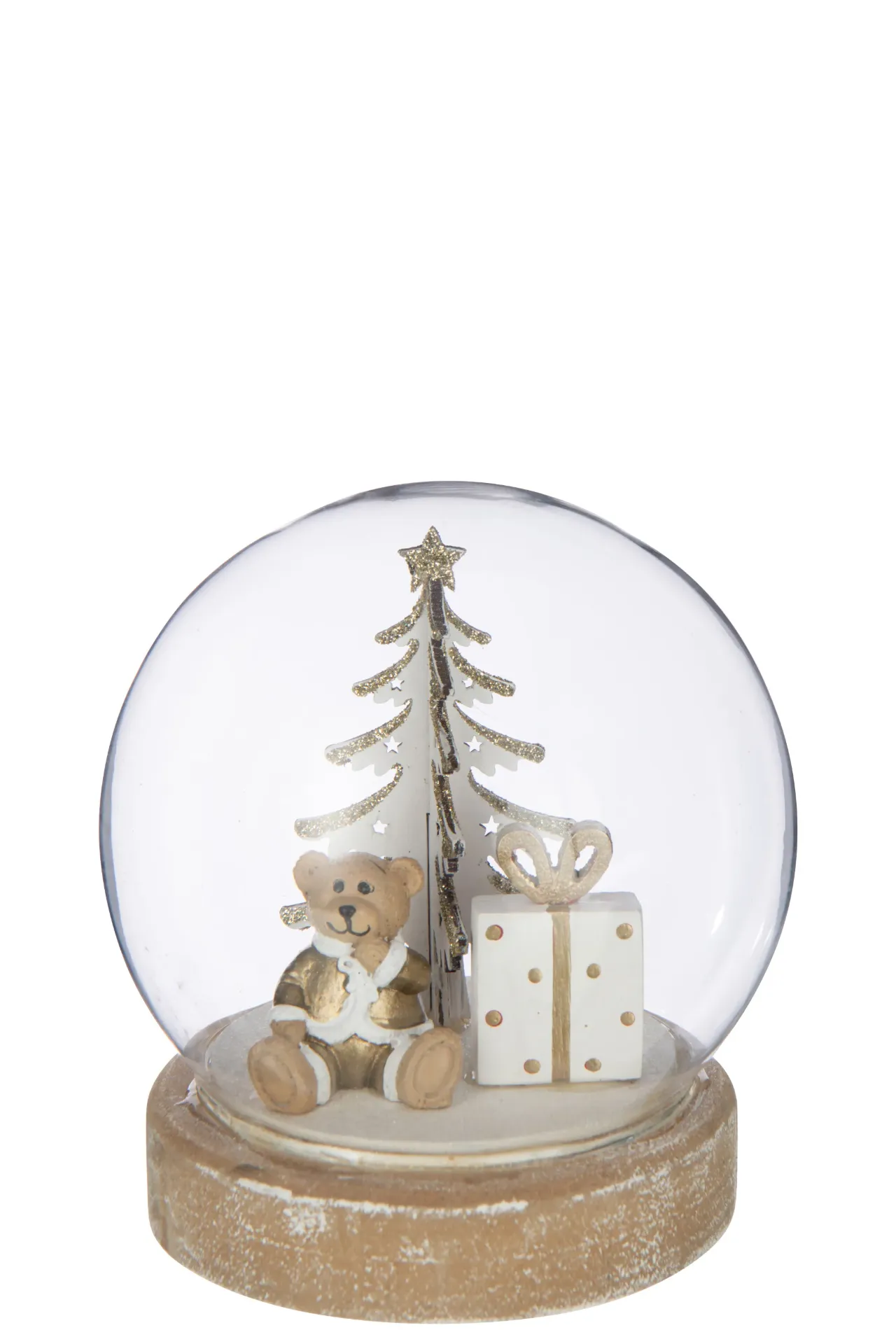 Boule Led Ours Contreplaqué Blanc/Doré (56892) J-line