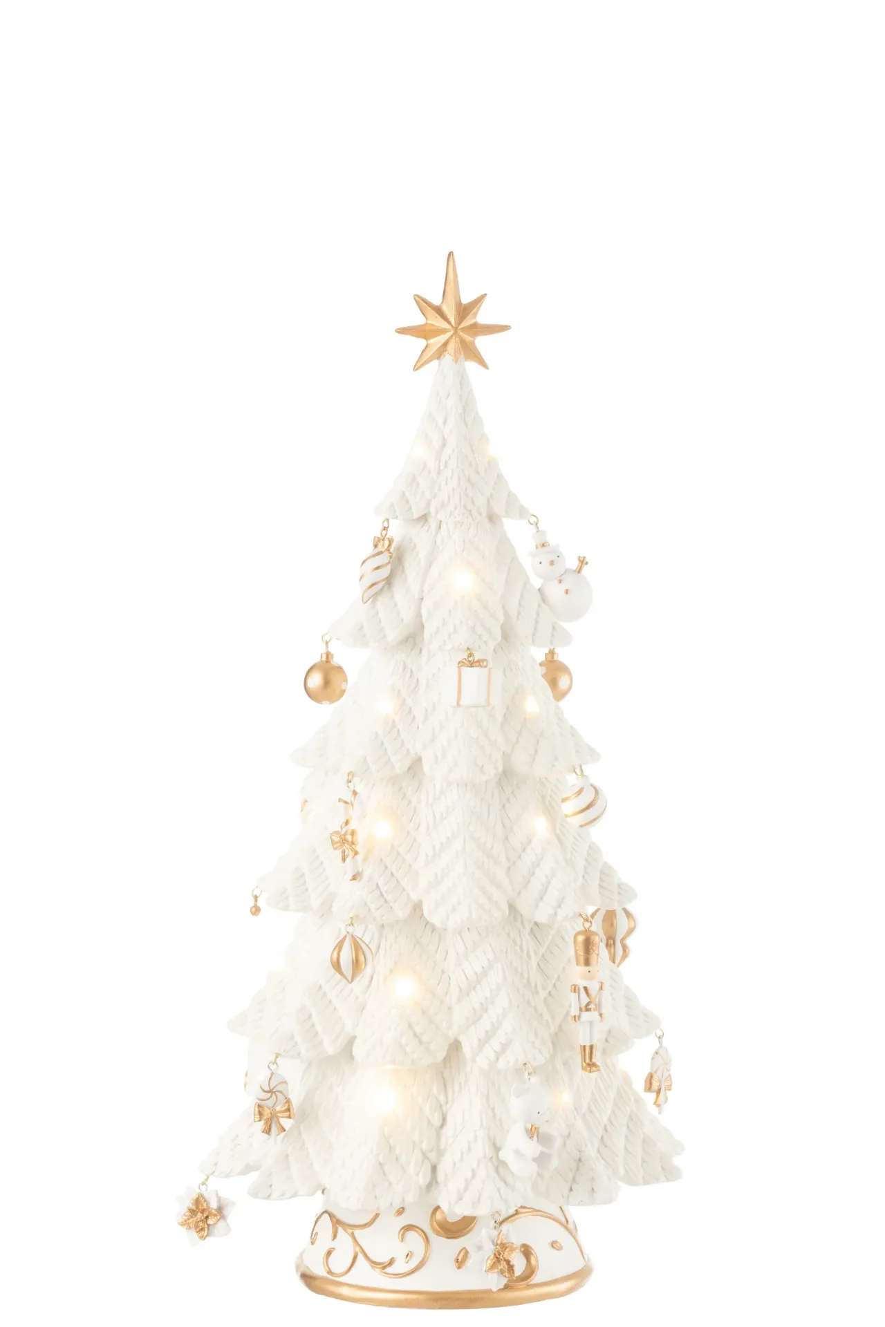 Sapin De Noel Led Decorations Resine Blanc/Or Small (49749) J-line