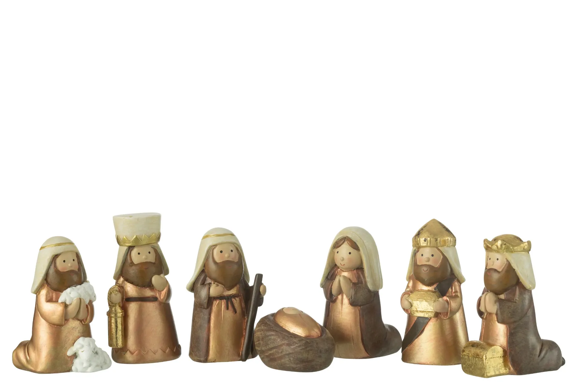 Nativité Scene 7 Pieces Resin Brun/Or (45635) J-line