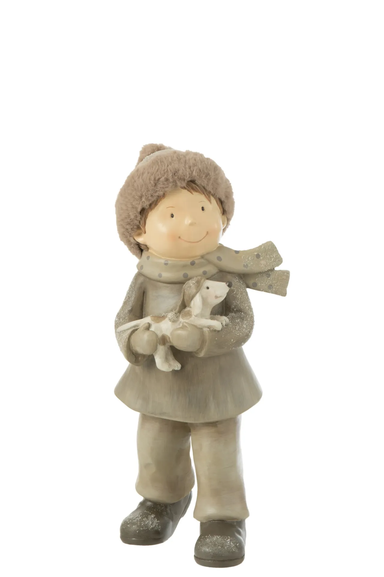 Garcon Hiver Chien Resine Mix (35322) J-line