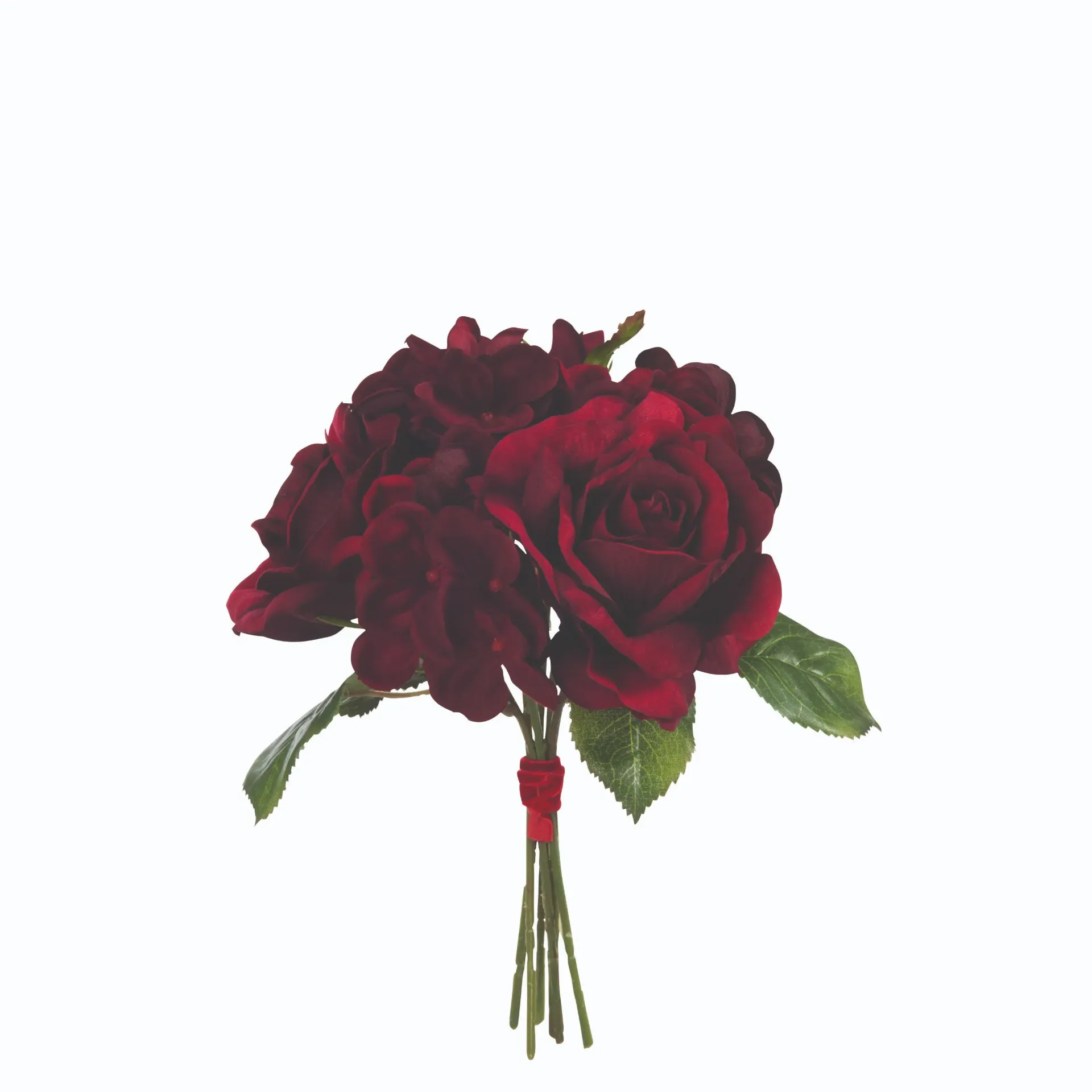 [27562] Bouquet Roses/Hydrangea Rouge Foncé J-Line