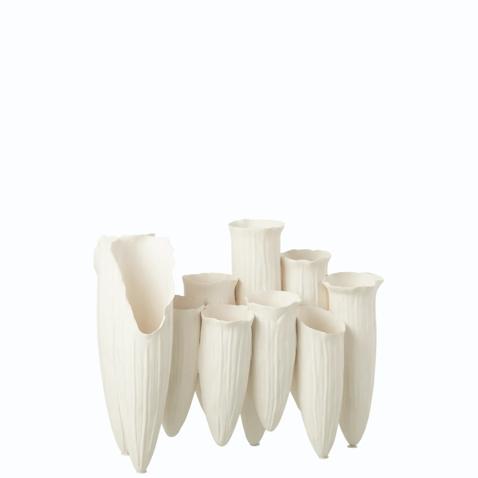 Vase Soliflore Helix Cylindre Céramique Blanc J-Line