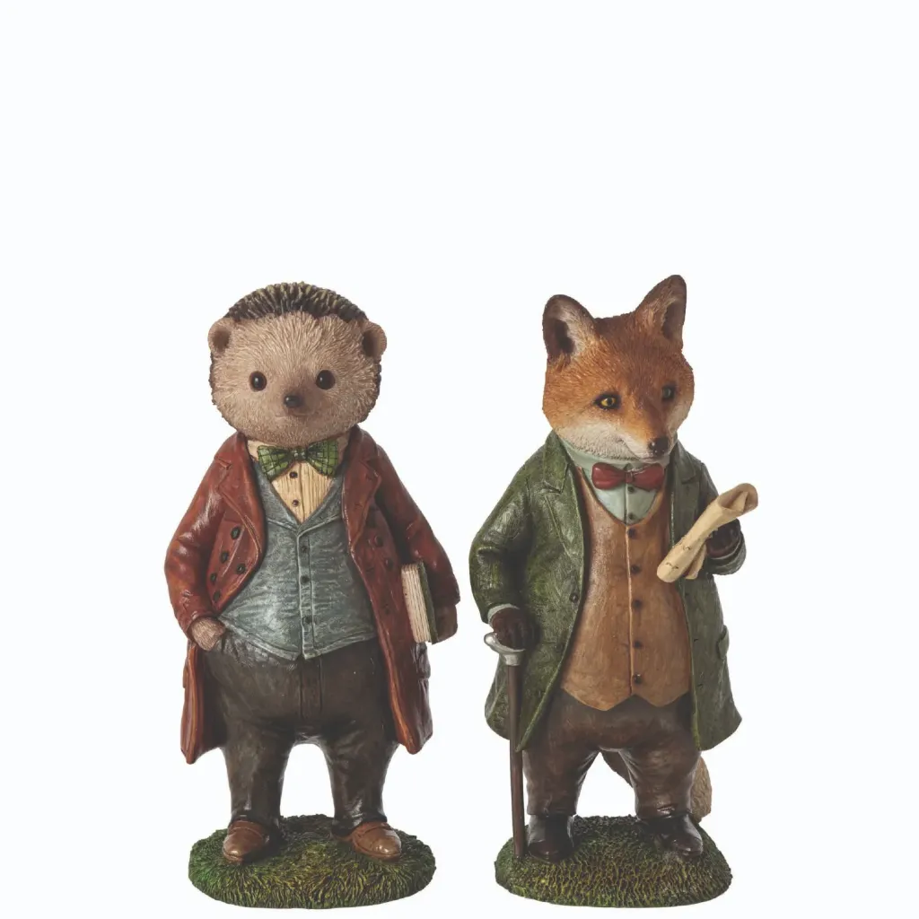 Renard et hérisson en costume J-Line
