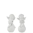 Ange Sur Boule Resine Blanc/Argent (L) J-Line