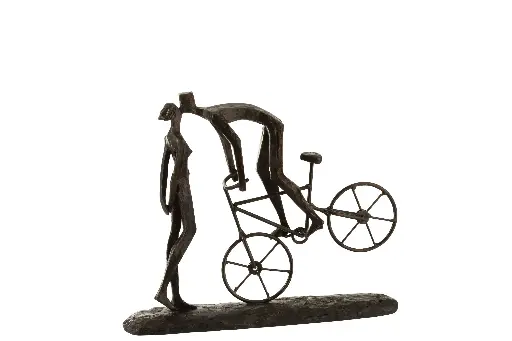 [2489] Couple Baiser Velo Résine Marron Foncé J-Line