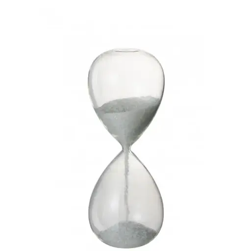 [97638] Sablier Perles Verre Blanc Large J-Line