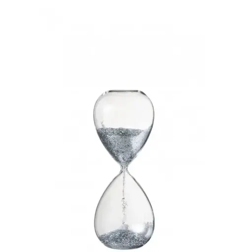 [97627] Sablier perles de verre argent Medium J-Line