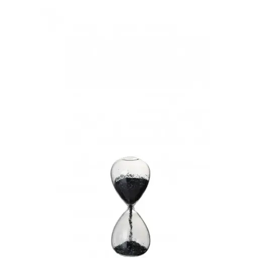 [97630] Sablier perles de verre noires Small J-Line