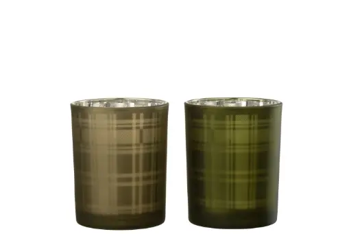Photophore Rectangles Verre Vert (M) J-Line