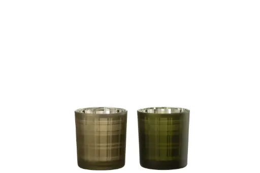 Photophore Rectangles Verre Vert (S) J-Line