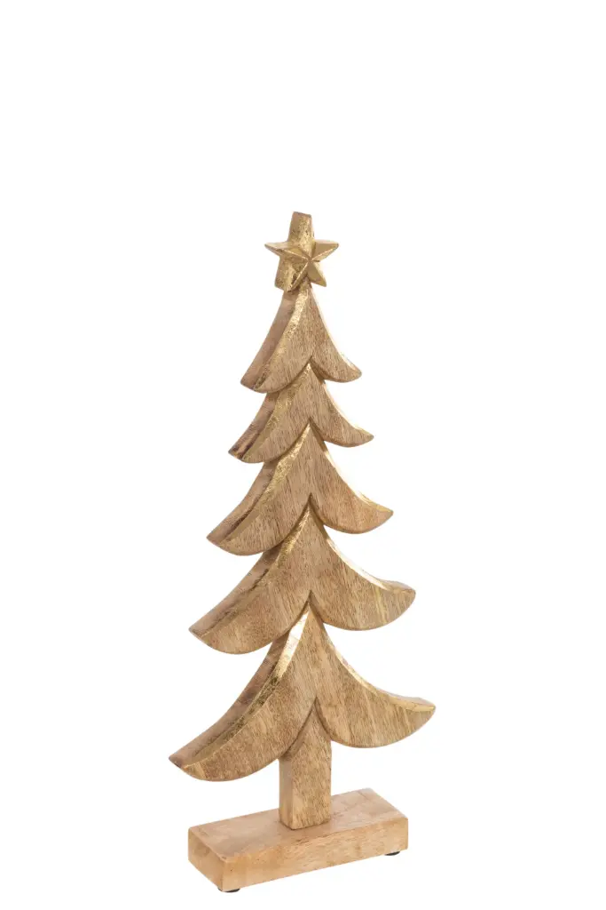 Sapin De Noel Bois De Manguier Or Large (15865) J-line