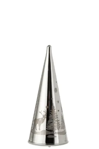 Cone Decoratif Led Hiver Verre Argent Medium (5227) J-Line